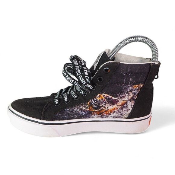 Vans x Discovery ComfyCush Sk8-Hi "Project Cat" Black / Multicolor Youth 3 - Picture 6 of 11